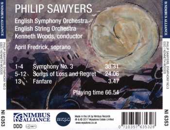 CD Philip Sawyers: Symphony No. 3; Songs Of Loss And Regret; Fanfare 435903