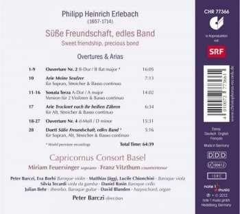 CD Philipp Heinrich Erlebach: Süsse Freundschaft, Edles Band 113522