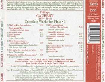 CD Philippe Gaubert: Works for Flute, Vol. 1 336699