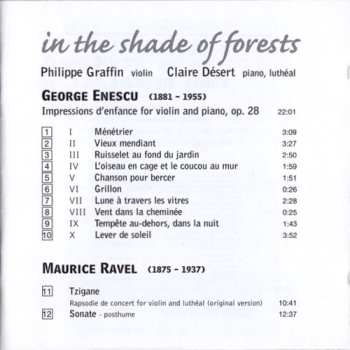 CD Philippe Graffin: In The Shade Of Forests - The Bohemian World Of Debussy, Enescu, Ravel 520992