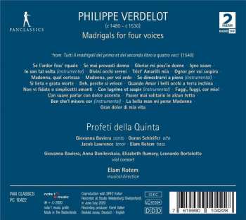 CD Philippe Verdelot: Madrigals For Four Voices 191238