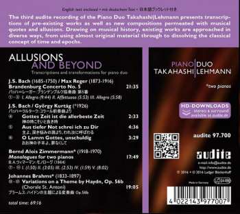 CD Piano Duo Takahashi Lehmann: Allusions And Beyond (Transcriptions And Transformations For Piano Duo) 322786