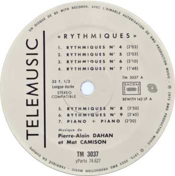 LP Pierre-Alain Dahan: Rythmiques 514740