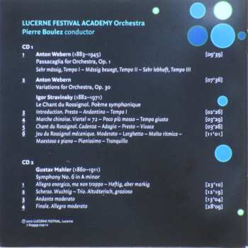 2CD Pierre Boulez: Lucerne Festival Academy - Webern | Stravinsky | Mahler 235297