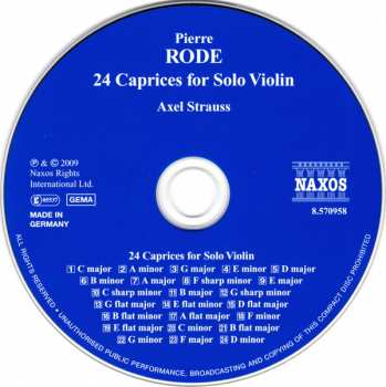 CD Pierre Rode: 24 Caprices For Solo Violin 262050