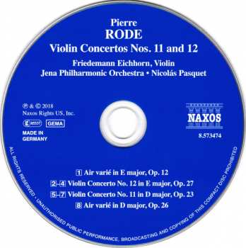 CD Pierre Rode: Violin Concertos Nos. 11 And 12 345193