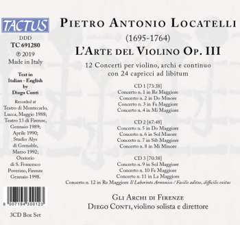 3CD/Box Set Pietro Antonio Locatelli: L'Arte Del Violino Op. III 332448