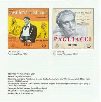 2CD Pietro Mascagni: Cavalleria Rusticana • Pagliacci 314890
