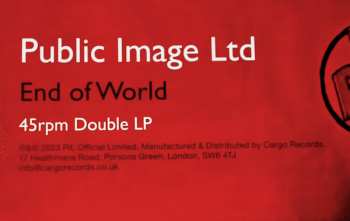 2LP Public Image Limited: End Of World CLR | LTD 526923