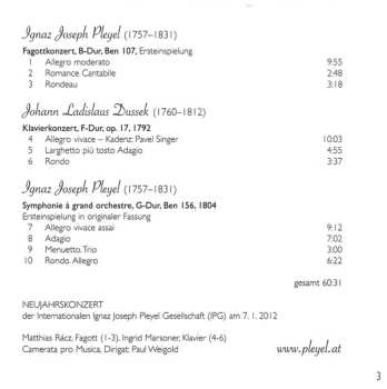 CD Ignaz Pleyel: Concerti & Symphonie 452868