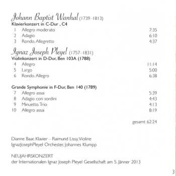 CD Ignaz Pleyel: Concerti & Symphonie 459341