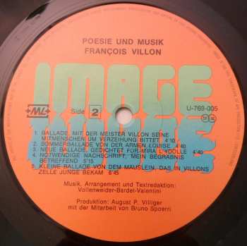 LP Poesie Und Musik: Francois Villon 535203