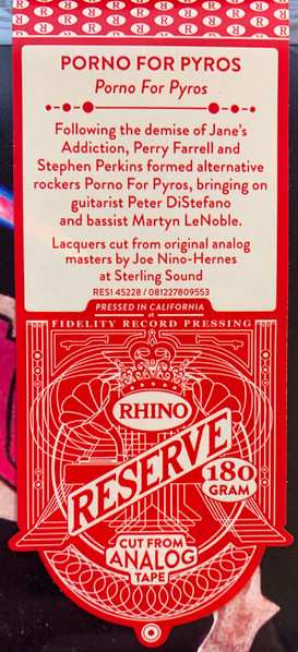 LP Porno For Pyros: Porno For Pyros