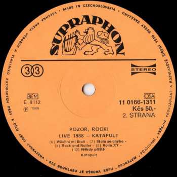 LP Katapult: Pozor, Rock! Live 1988 42915