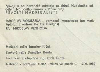 LP Prague Madrigal Singers: Koledy Staré Evropy 381308