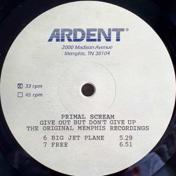 2LP Primal Scream: Give Out But Don't Give Up (The Original Memphis Recordings) 14116