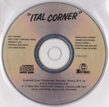 CD Prince Jazzbo: Ital Corner 110796