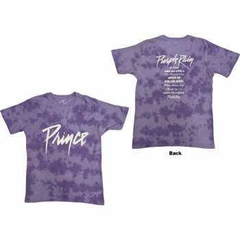 Merch Prince: Prince Unisex T-shirt: Purple Rain (wash Collection & Back Print) (large) L
