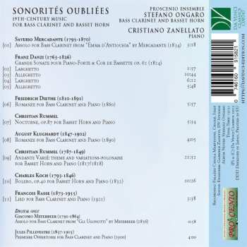 CD Proscenio Ensemble: Sonorités Oubliées: 19th-Century Music For Bass Clarinet And Basset Horn 478650