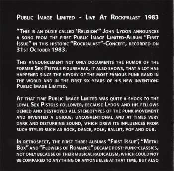 CD Public Image Limited: Live At Rockpalast 1983 100087
