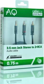 Audiotechnika : PX42007 - 3,5 mm Jack - 2 x RCA - 0,75 m