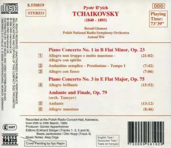 CD Pyotr Ilyich Tchaikovsky: Piano Concertos Nos. 1 And 3 / Andante And Finale, Op. 79 242929