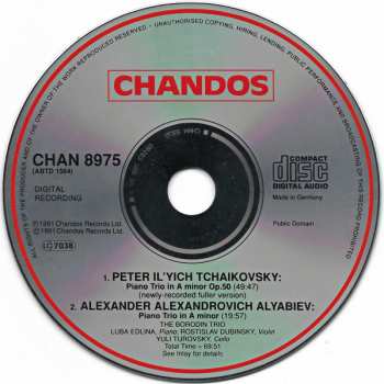 CD Pyotr Ilyich Tchaikovsky: Piano Trio In A Minor Op. 50 / Piano Trio in A Minor 314591