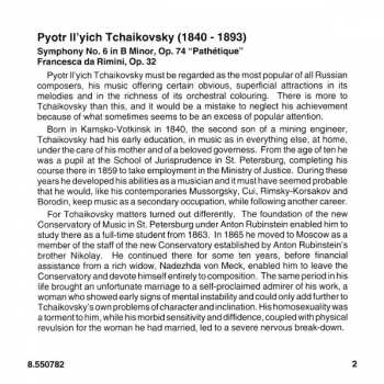 CD Pyotr Ilyich Tchaikovsky: Symphony No. 6 "Pathétique" / Francesca Da Rimini 280593