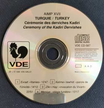 CD Qādiriyyah: Turquie: Cérémonie Des Derviches Kadiri = Turkey: Ceremony Of The Kadiri Dervishes 245454