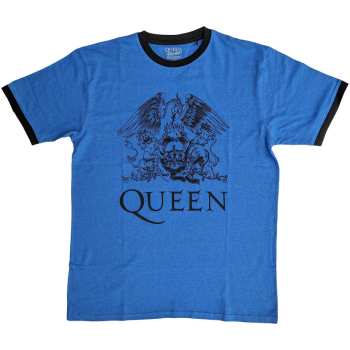 Merch Queen: Queen Unisex Ringer T-shirt: Crest Logo (x-large) XL