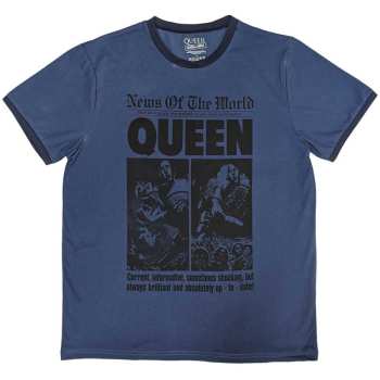 Merch Queen: Queen Unisex Ringer T-shirt: News Of The World 40th Front Page (xx-large) XXL