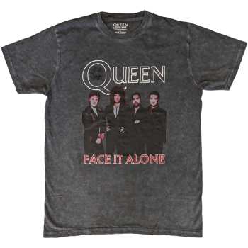 Merch Queen: Queen Unisex T-shirt: Face It Alone Band (wash Collection) (medium) M