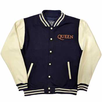 Merch Queen: Queen Unisex Varsity Jacket: White Crest (back Print) (xx-large) XXL