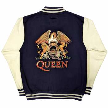Merch Queen: Queen Unisex Varsity Jacket: White Crest (back Print) (xx-large) XXL