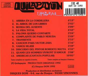 CD Quilapayún: Umbral 265944