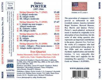 CD Quincy Porter: String Quartets Nos. 5-8 331932