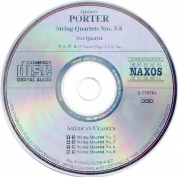 CD Quincy Porter: String Quartets Nos. 5-8 331932