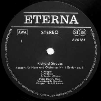 LP Richard Strauss: Konzert Für Horn Und Orchester Nr. 1 Es-dur Op. 11 / Konzert Für Horn Und Orchester Nr. 2 Es-dur 377271