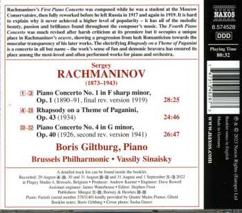 CD Sergei Vasilyevich Rachmaninoff: Piano Concertos Nos. 1 & 4 / Rhapsody On A Theme Of Paganini 492280