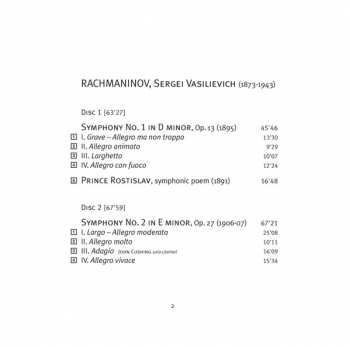 3CD Sergei Vasilyevich Rachmaninoff: Orchestral Works Including The 3 Symphonies 410161