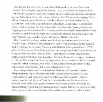 CD Johannes Brahms: Händel-Variationen • Walzer • Rhapsodien