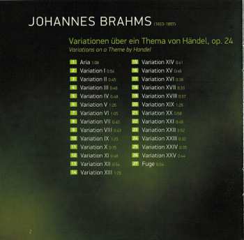 CD Johannes Brahms: Händel-Variationen • Walzer • Rhapsodien