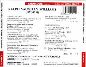 2CD Ralph Vaughan Williams: Oboe Concerto, Violin Concerto, Tuba Concerto, Piano Concerto, The Lark Ascending, Four Hymn-Tune Preludes, Toward the Unknown Region, Concerto Grosso for String Orchestra, Partita for Double String Orchestra