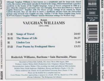CD Ralph Vaughan Williams: Songs Of Travel • The House Of Life • Four Poems By Fredegond Shove 324584