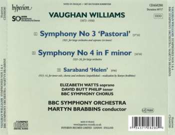 CD Ralph Vaughan Williams: Symphony No 3 'Pastoral' / Symphony No 4 / Saraband 'Helen' 294284