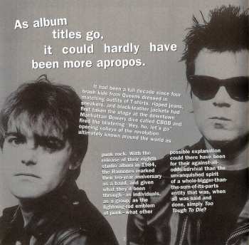 CD Ramones: Too Tough To Die = トゥー・タフ・トゥ・ダイ