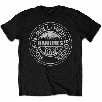 Merch Ramones: Tričko Rock 'n Roll High School, Bowery, Nyc  M