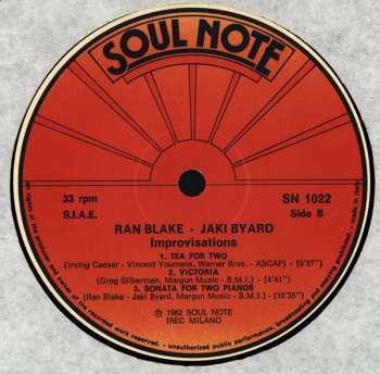 LP Ran Blake: Improvisations 502637