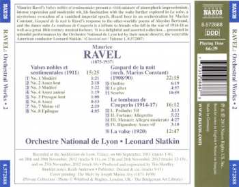 CD Maurice Ravel: Orchestral Works • 2 (Valses Nobles Et Sentimentales / Gaspard De La Nuit / Le Tombeau de Couperin) 391197
