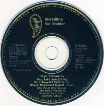 CD Ravi Shankar: Incredible Ravi Shankar - Raga Charukauns 467510